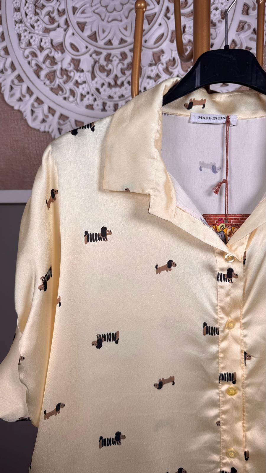 Camisa Satinada Perritos (2 colores)