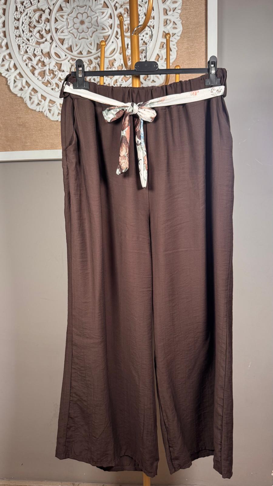 Pantalón Detalle Pañuelo Floral (2 colores)