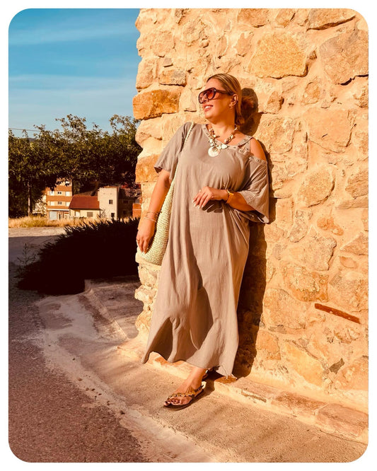 Vestido Taupe Talla Única (40-48)