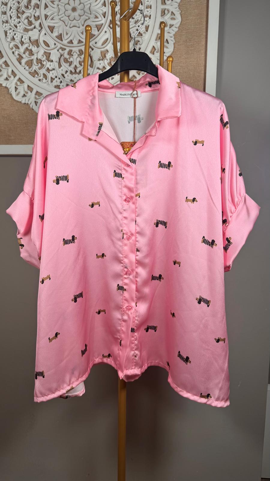 Camisa Satinada Perritos (2 colores)