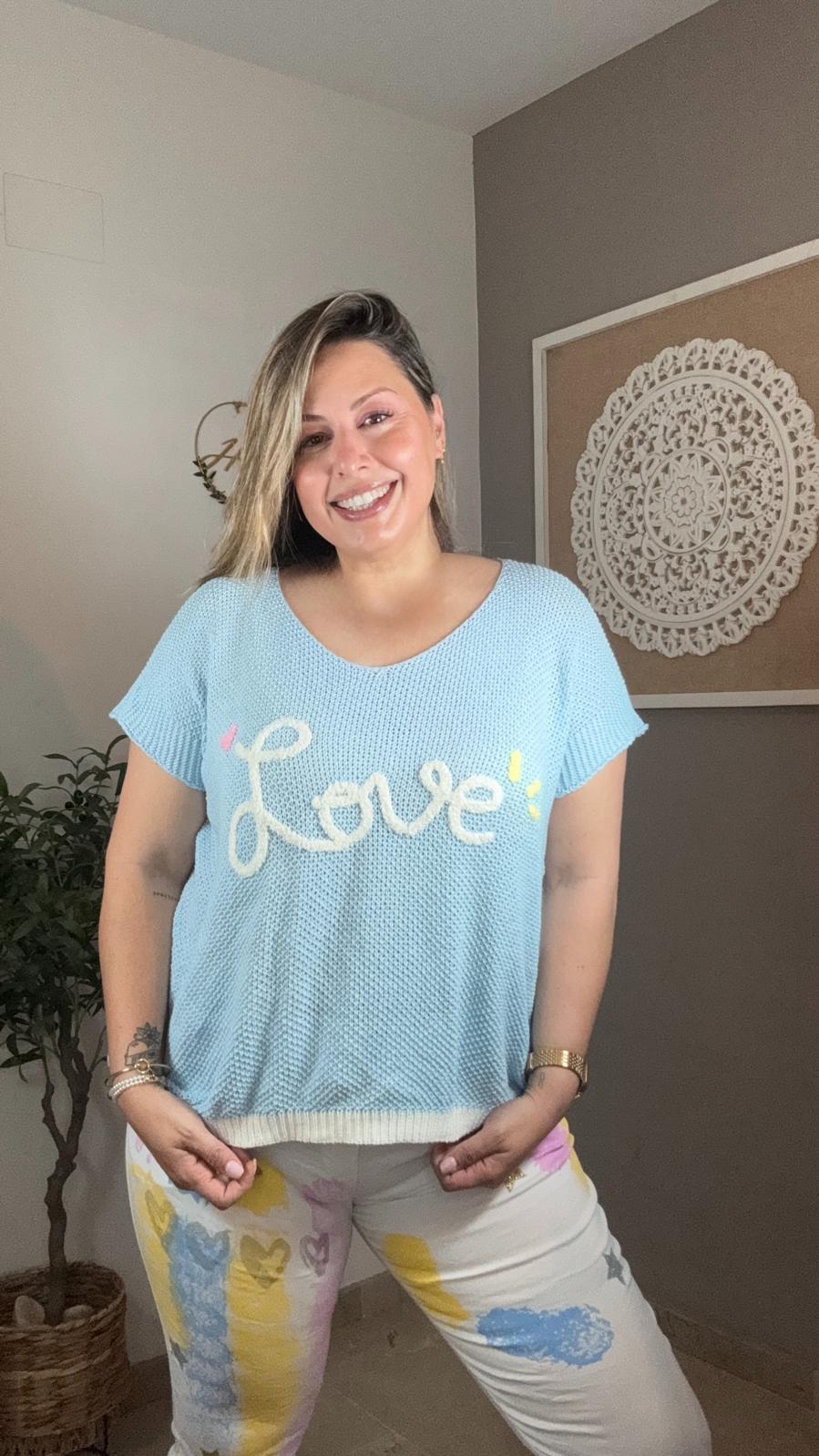 Jersey Calado Love Letras Borreguito