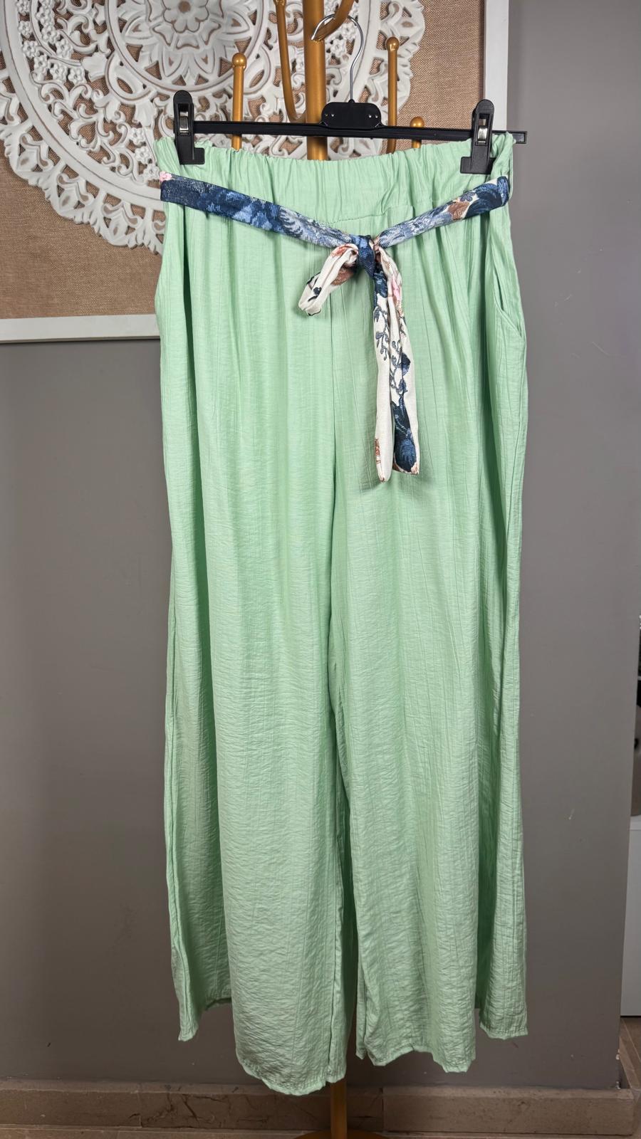 Pantalón Detalle Pañuelo Floral (2 colores)