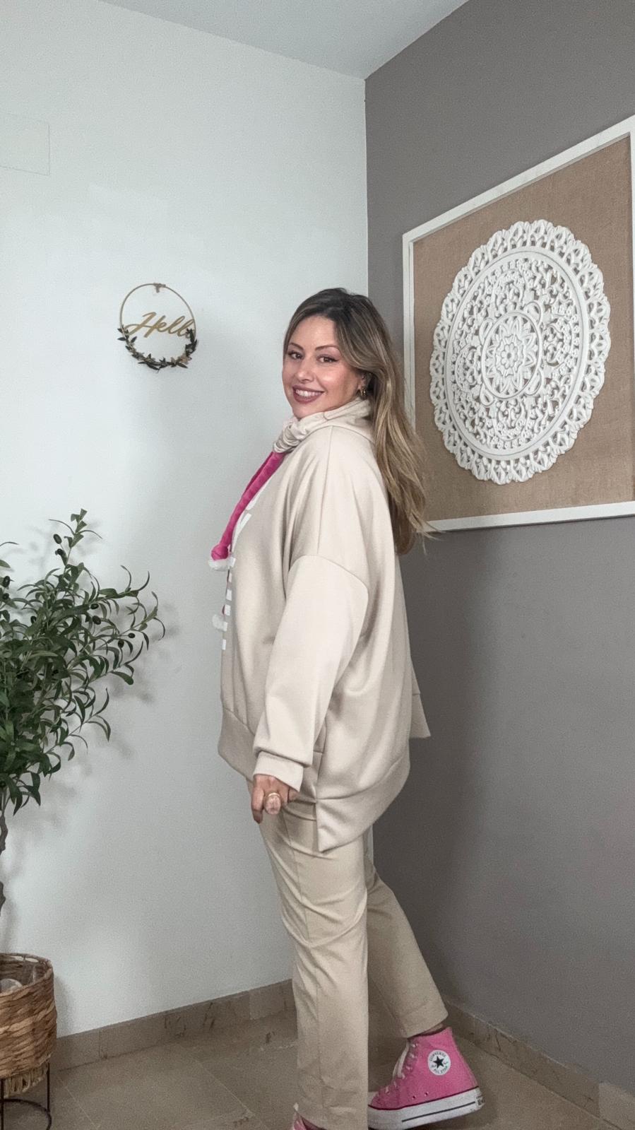 🤍 Pantalón tejido milano con Cinturón Incluido (2 colores)
