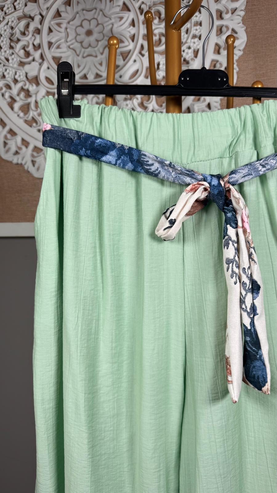 Pantalón Detalle Pañuelo Floral (2 colores)