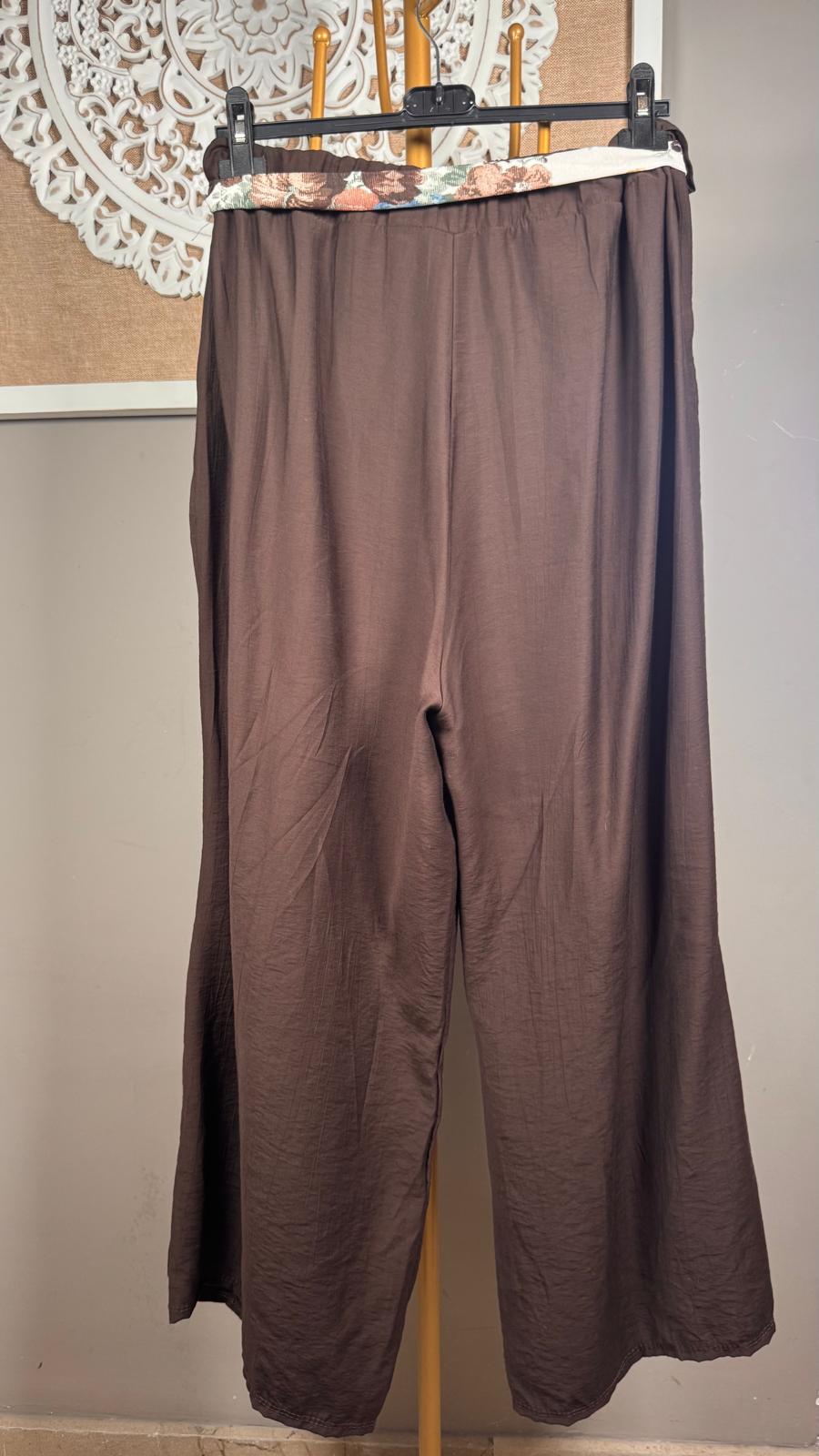 Pantalón Detalle Pañuelo Floral (2 colores)
